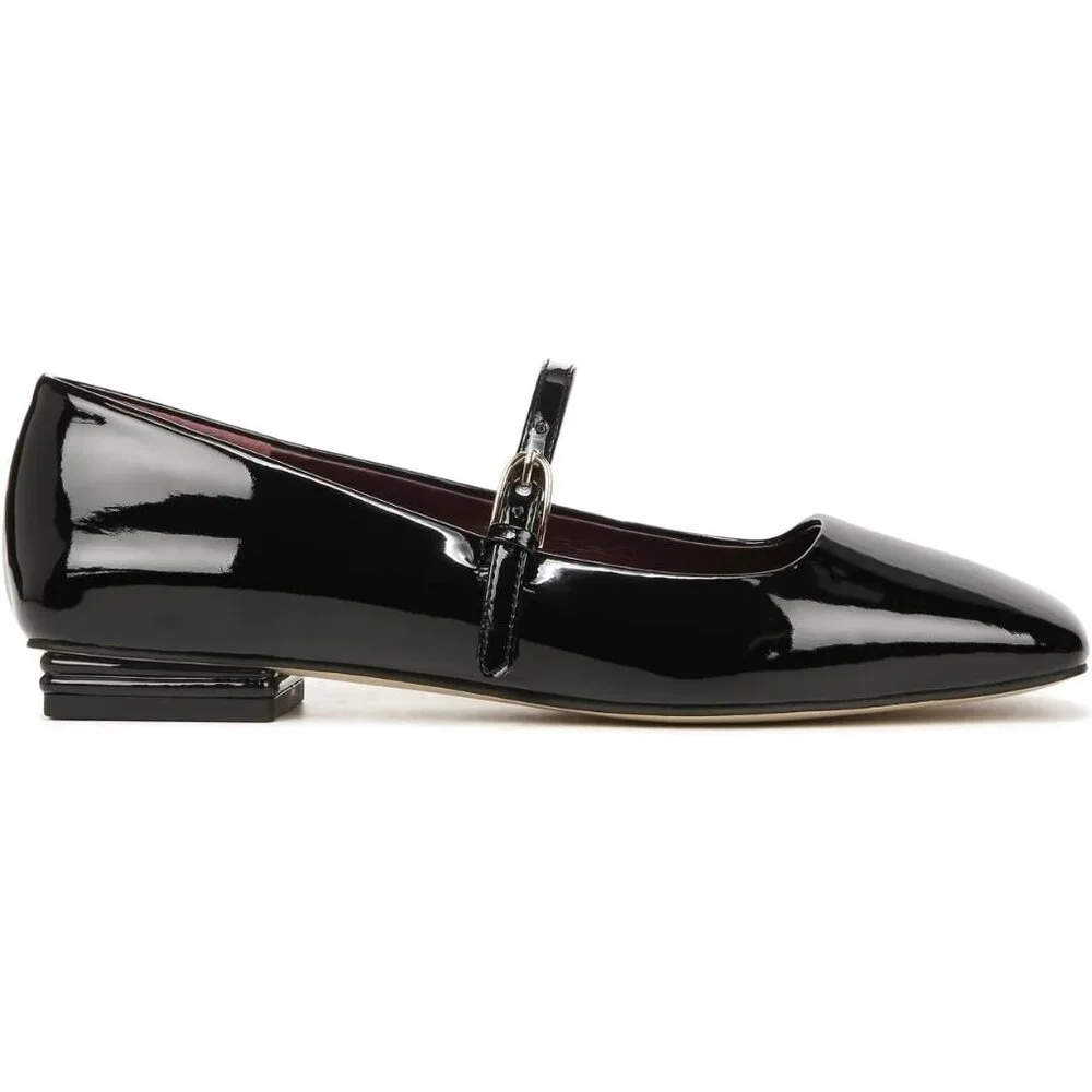Franco Sarto Womens Black Patent Faux Leather Tinsley Mary Jane Ballet Flats - Picture 4 of 9
